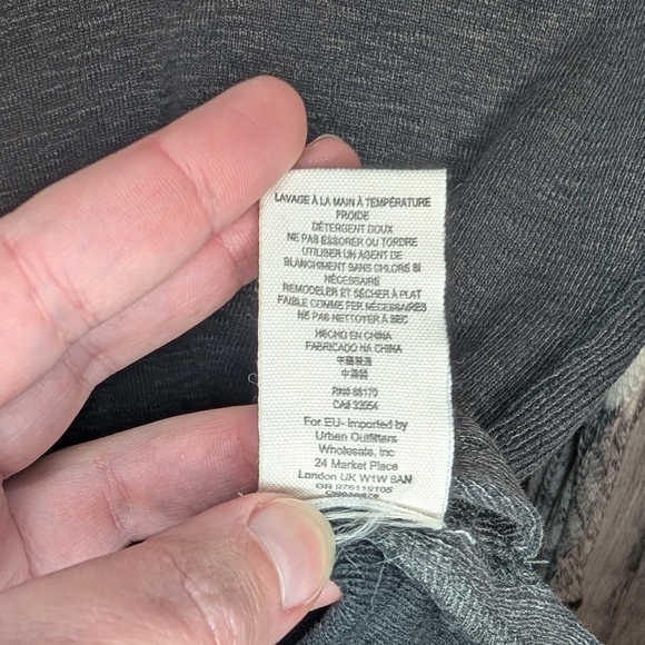 NWT Free People Black and Gray Bell-Sleeve Thermal Sweater - Picture 7 of 7